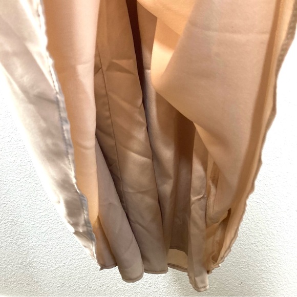 Show Me Your Mumu Rome Twist Gown Large Champagne Luxe Satin Maxi Dress - Picture 15 of 16